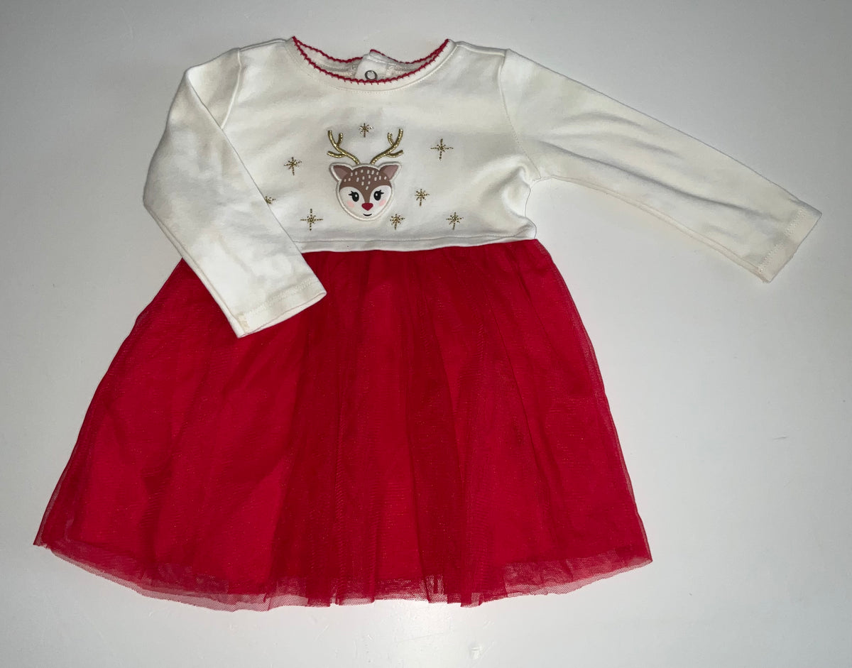 M&Co Christmas Dress, Girls 6-9 Months
