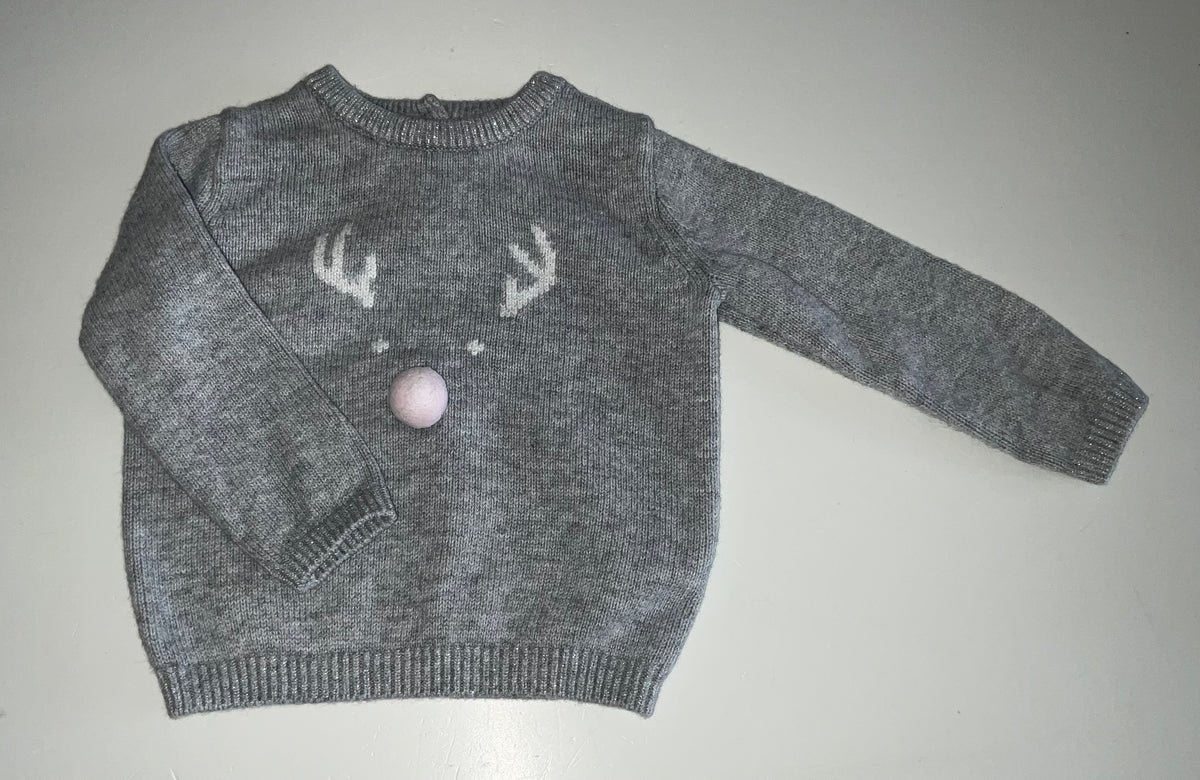 The Little White Company Christmas Jumper, Girls 6-9 Months