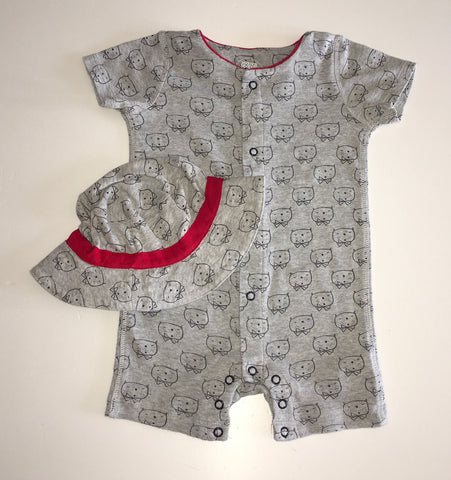 Mamas and Papas Romper and Hat, Girls 3-6 Months