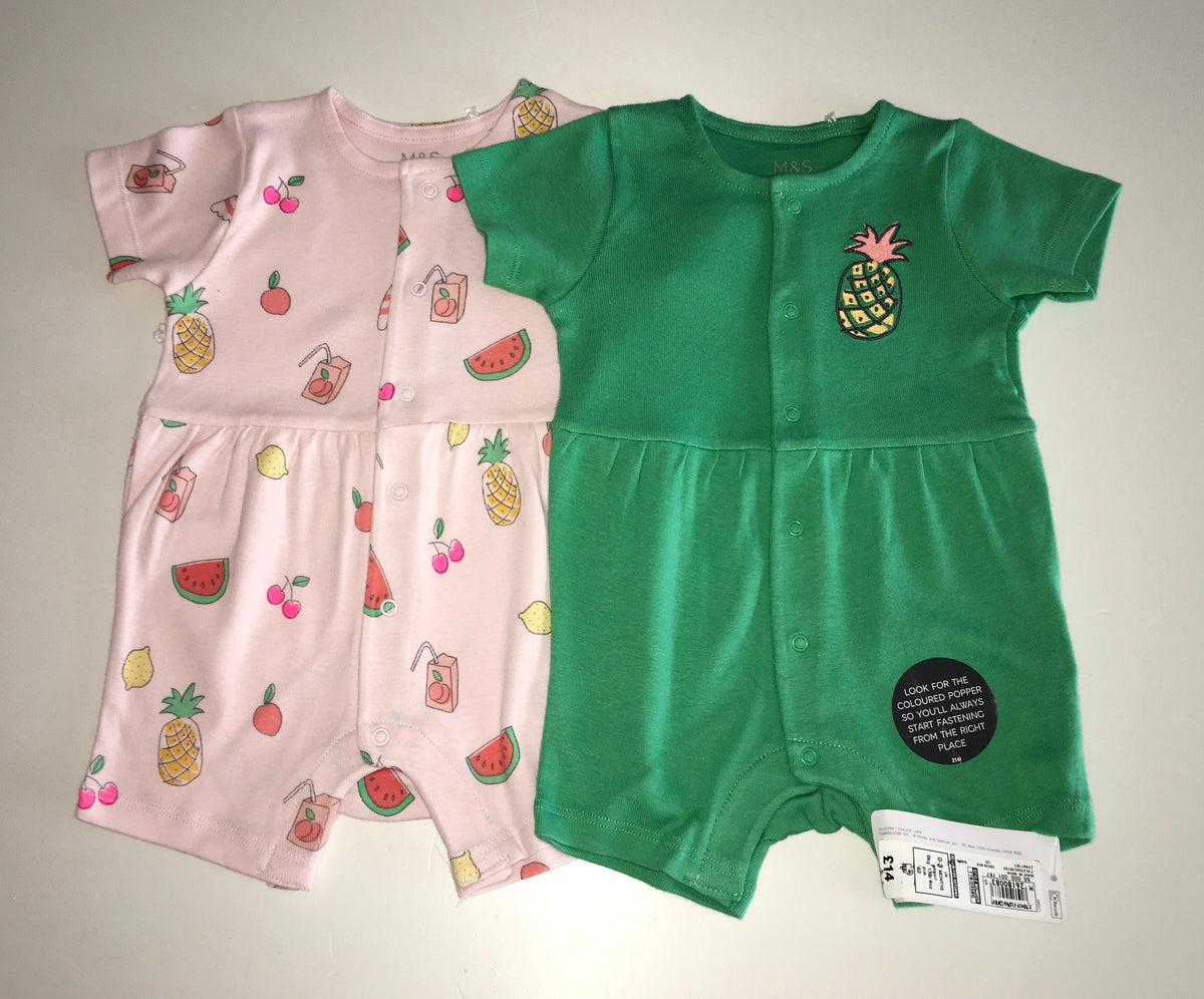 M&S Rompers, BNWT, Girls 0-3 Months