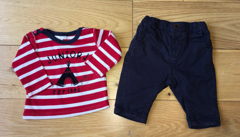Jasper Conran Top and Next Trousers, Boys 0-3 Months